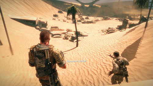 Now return to the starting place and use one of the interactive hooks to rappel down - Chapter IX - The Road - Game Walkthrough - Spec Ops: The Line - Game Guide and Walkthrough