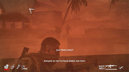 After reaching bus wreckage, I suggest jumping inside and attack soldiers stationing in the area from that place - Chapter IX - The Road - Game Walkthrough - Spec Ops: The Line - Game Guide and Walkthrough