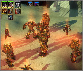 There is a series of fights with Fire and Ice creatures waiting for you - Crystal Wastes | Chapter: The Hunt - Chapter: The Hunt - Spellforce 2: Shadow Wars Game Guide