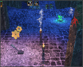 After a while you reach the first lever and a band of ghosts - Underhall | Chapter: The Catapults of Underhall - Chapter: The Catapults of Underhall - Spellforce 2: Shadow Wars Game Guide