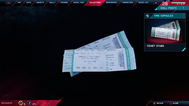 Another time capsule contains tickets from 2015 - Spider-Man Miles Morales: Easter Eggs - list - Basics - Spider-Man Miles Morales Guide