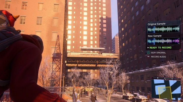 There is 1 sound sample to record in this district, we have described it on a separate page of the tutorial - Spider-Man Miles Morales: Harlem - map, location and collectibles - World Atlas - Spider-Man Miles Morales Guide