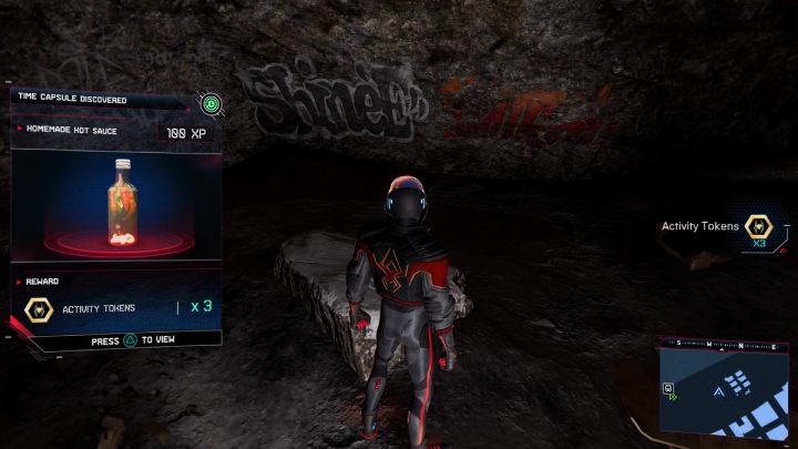 You will find 1 time capsule in this district - Spider-Man Miles Morales: Upper West Side - map, location, collectibles - World Atlas - Spider-Man Miles Morales Guide