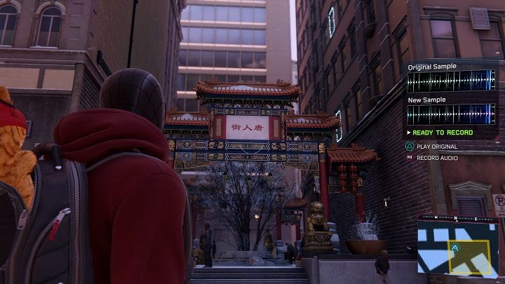 In this district, you will find 1 sound sample to record, we described it on a separate page of the guide - Spider-Man Miles Morales: Chinatown - map, collectibles and locations - World Atlas - Spider-Man Miles Morales Guide