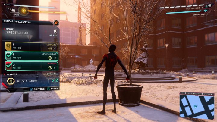In this district, you will find the combat challenge 3 - Spider-Man Miles Morales: Chinatown - map, collectibles and locations - World Atlas - Spider-Man Miles Morales Guide