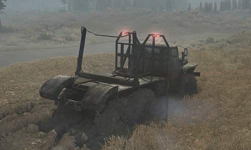 This truck received a log carriage. You are going to need a medium log cart in order to be able to carry goods. - Starting tips for Spintires MudRunner - Beginners Guide - Spintires MudRunner Guide and Tips