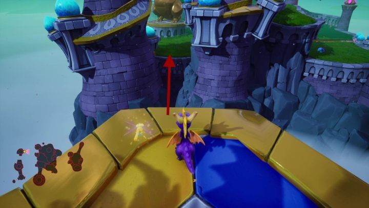 Thanks to this you will be able to glide to a glade with a statue on it - Enchanted Towers | Spyro: Year of the Dragon Walkthrough - Midday Gardens - Spyro Reignited Trilogy Guide