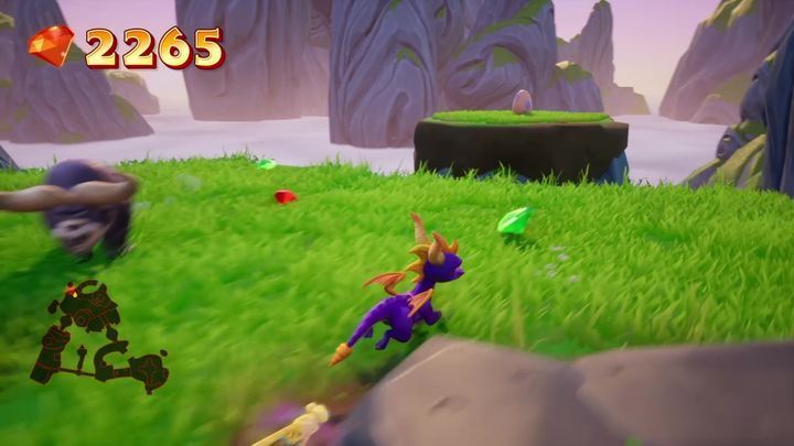 Right next to the entrance to the second location, you will find a small island with the first egg - Eggs - Secrets and mysteries - Spyro Reignited Trilogy Guide