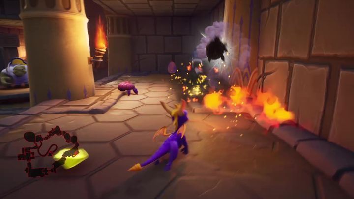 After the first pit with falling rocks, you will reach a room with a ladder - Eggs - Secrets and mysteries - Spyro Reignited Trilogy Guide