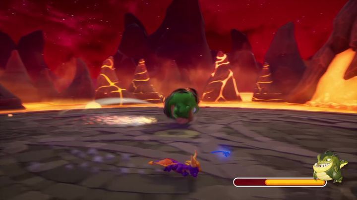 After several successful attacks on your part, Buzz will start creating rings of fire around him - Buzz - Bosses - Spyro Reignited Trilogy Guide