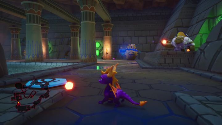 Afterwards, press a button located nearby and move on to the next chamber - Haunted Tomb | Spyro: Year of the Dragon Walkthrough - Midnight Mountain - Spyro Reignited Trilogy Guide