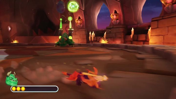 Note that Gulp can also use the resources that were dropped by the pterodactyls - Gulp | Spyro 2: Riptos Rage! Boss Fight - Bosses - Spyro Reignited Trilogy Guide
