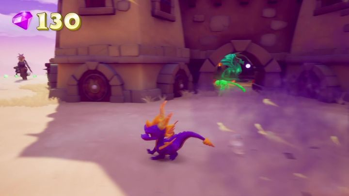 After you exit the tunnel, youll see a building guarded by a gnorc and two vultures - Dragons | Secrets & Curios in Spyro Reignited Trilogy - Secrets & Curios - Spyro Reignited Trilogy Guide