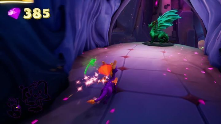 After jumping down from the balcony on which the Apara stands, you will find yourself in the next corridor - Dragons | Secrets & Curios in Spyro Reignited Trilogy - Secrets & Curios - Spyro Reignited Trilogy Guide