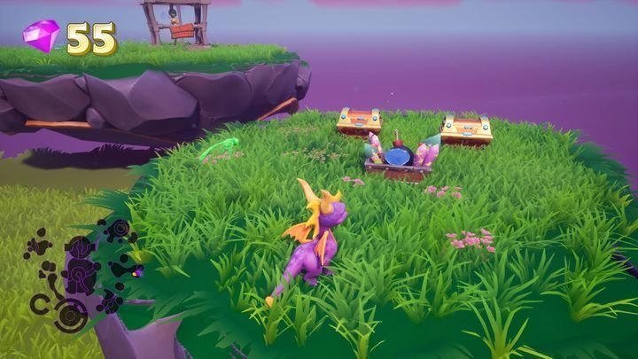Jump through more islands until you reach an islet where you will find a fairy closed in a cage - Lofty Castle | Spyro The Dragon Walkthrough - Dream Weavers - Spyro Reignited Trilogy Guide