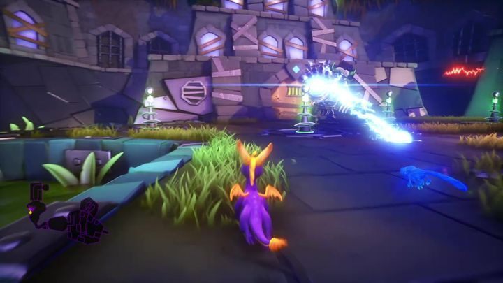 After destroying all the pylons in the first arena, Metalhead will flee to the second one - Metalhead - Bosses - Spyro Reignited Trilogy Guide