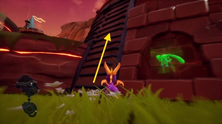 Collect all crystals and then go towards the building with a ladder - Magma Cone | Spyro 2 Riptos Rage Walkthrough - Autumn Plains - Spyro Reignited Trilogy Guide