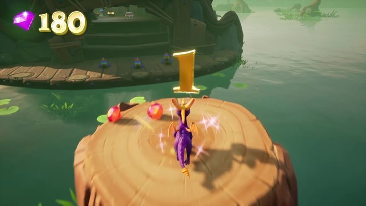 The passage is guarded by three Attack Frogs - Misty Bog | Spyro The Dragon Walkthrough - Beast Makers - Spyro Reignited Trilogy Guide