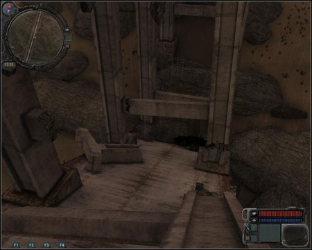 Head towards point 18 on the map, where you will have to connect the canister to the box to the left of the valve (screen) and let the gas into the monsters' lair - Walkthrough - Zaton Quests - Part 2 - Walkthrough - S.T.A.L.K.E.R.: Call of Pripyat - Game Guide and Walkthrough