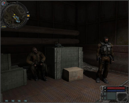 It's time to make a choice - you can either fight alongside the bandits and kill the Stalkers on the ship, or start shooting in the backs of your 