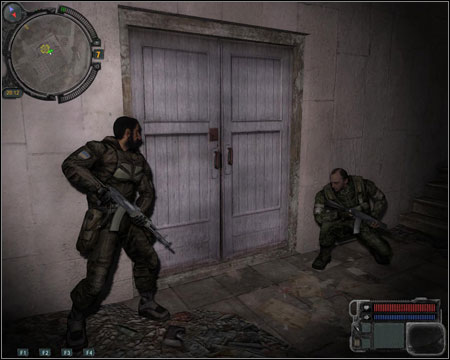 After breaching the room, you shouldn't have problems with getting rid of the five praying enemies - Walkthrough - Pripyat Quests - Walkthrough - S.T.A.L.K.E.R.: Call of Pripyat - Game Guide and Walkthrough