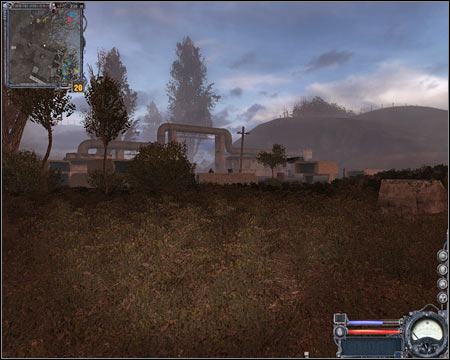 8) Eastern checkpoint - There's a small road leading to this checkpoint - Garbage - Maps - part 2 - Walkthrough - S.T.A.L.K.E.R.: Clear Sky - Game Guide and Walkthrough