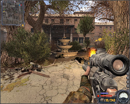 6) Destroyed gate - You will have to get to this gate to reach the central area of the city - Limansk - Map - part 2 - Walkthrough - S.T.A.L.K.E.R.: Clear Sky - Game Guide and Walkthrough