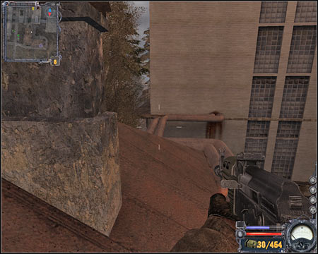 You should end up standing on an upper balcony - Limansk - Quests - part 4 - Walkthrough - S.T.A.L.K.E.R.: Clear Sky - Game Guide and Walkthrough