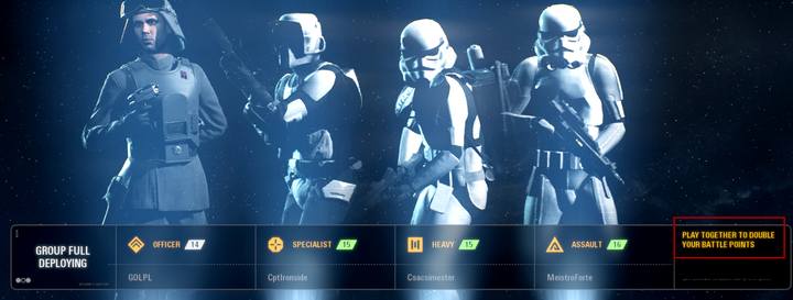 Play with your teammates to get 2x more points - this multiplier increases while cooperating with others - Battlefront 2: Battle points in Galactic Assault - how to get it fast? Tips - Tips and advise - Star Wars Battlefront 2 Game Guide