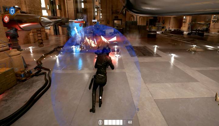 Iden can use a similar shield to the one used by a Specialist; however, it wont protect her from lightsaber attacks - Battlefront 2: Heroes guide - Heroes, vehicles and support - Star Wars Battlefront 2 Game Guide