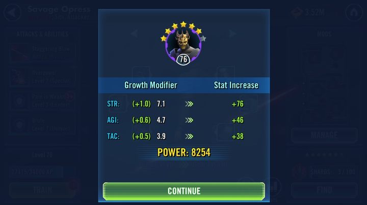 1 - Character stars | Character development - Characters development - Star Wars: Galaxy of Heroes Game Guide