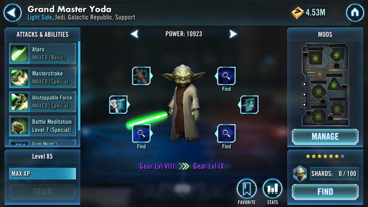The reward for completing each fight is a specific number of character shards that are then used to unlock the unit - How to unlock Grand Master Yoda? | FAQ - FAQ - Star Wars: Galaxy of Heroes Game Guide