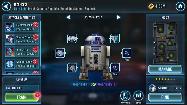 The reward for completing each fight is a specific number of character shards, that are then used to unlock the unit - How to unlock R2-D2? | FAQ - FAQ - Star Wars: Galaxy of Heroes Game Guide
