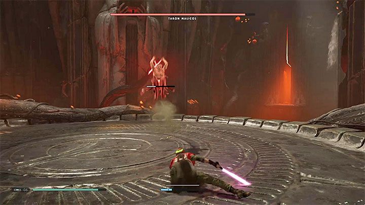 Malicos will use a split lightsaber throughout the entire duel - Chapter 5 Return to Dathomir and fighting with Malicos | Fallen Order Walkthrough - Main Story - Star Wars Jedi Fallen Order Guide