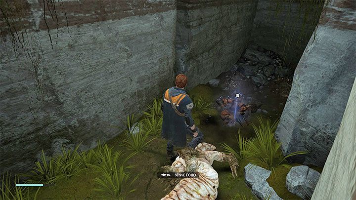 The echoes look like beams of light that have been left somewhere among other objects in the game world - What are the echoes in Jedi Fallen Order? - Basics - Star Wars Jedi Fallen Order Guide