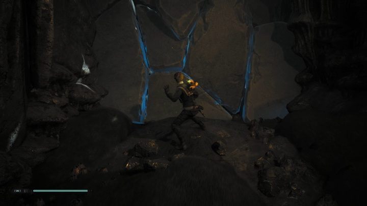 When you reach the destroyed wall, use the Force Push skill to break it down - Tomb of Miktrull | Jedi Fallen Order Tombs - Tombs - Star Wars Jedi Fallen Order Guide