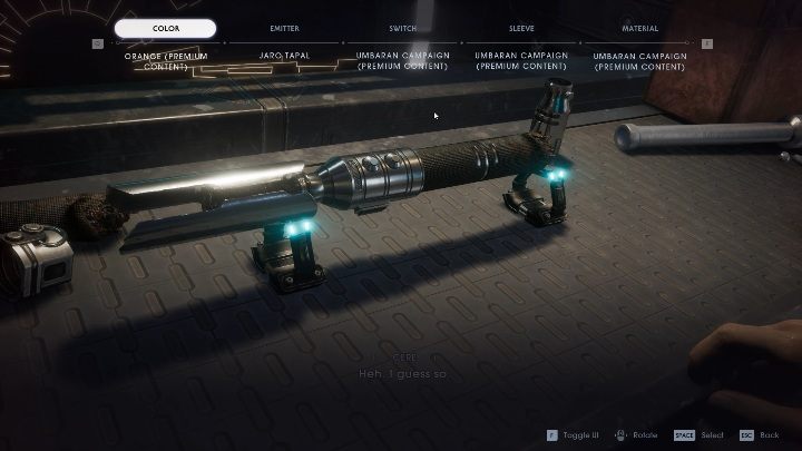 You can modify your lightsaber by interacting with a workbench - Lightsaber in Jedi Fallen Order - Basics - Star Wars Jedi Fallen Order Guide