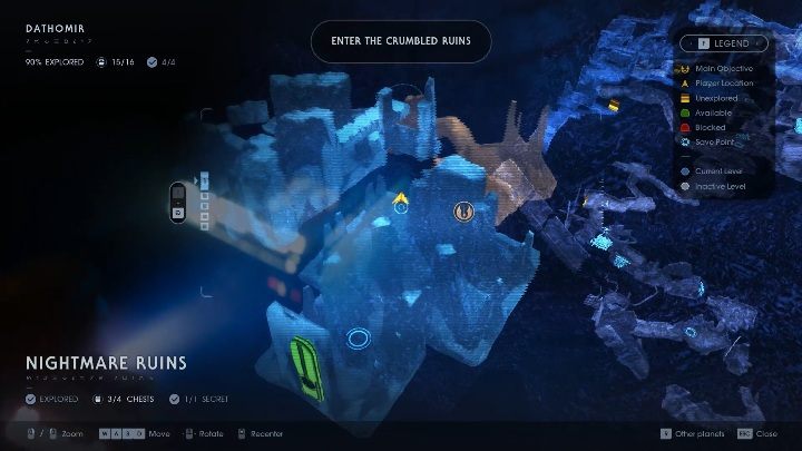 Part of the map: Nightbrother Ruins - Chests in Dathomir | Jedi Fallen Order Secrets - Dathomir - Star Wars Jedi Fallen Order Guide