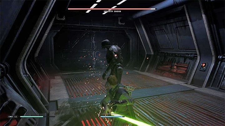 The droid is very slow and you can easily find an opportunity to damage it after dodging its attacks - Security Droid (Kashyyyk) | Fallen Order Boss - Bosses - Star Wars Jedi Fallen Order Guide