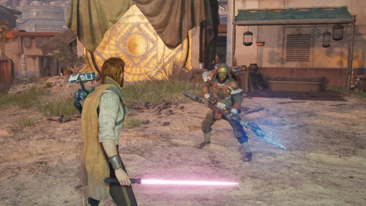 Zeik is one of the antagonists you will meet in the Rambler's Reach Outpost on Koboh - Jedi Survivor: How to defeat the boss Zeik? - Bosses - Star Wars Jedi Survivor guide