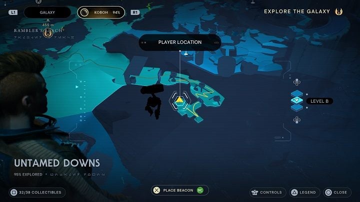 Head to the wall opposite the room you were just in - Jedi Survivor: Untamed Downs - list of secrets (part 2) - Koboh - Star Wars Jedi Survivor guide