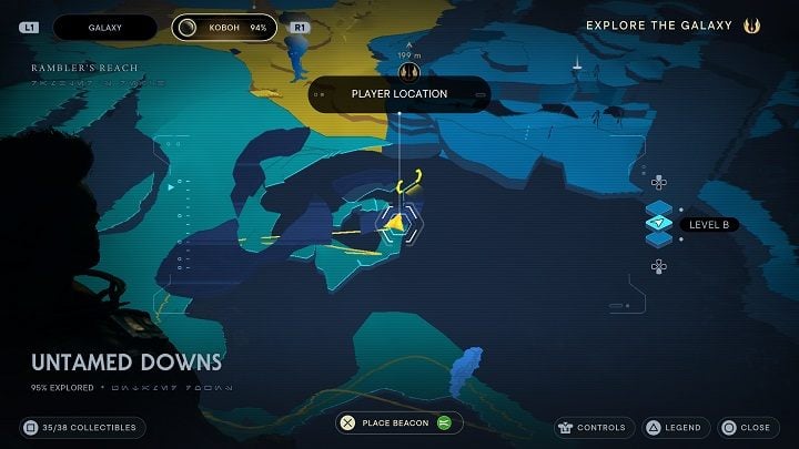 Jump down while sticking to the right and walk ahead - Jedi Survivor: Untamed Downs - list of secrets (part 2) - Koboh - Star Wars Jedi Survivor guide