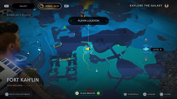 Head towards one of the doors not far from the meditation point - in the opposite direction from the fort entrance - Jedi Survivor: Fort KahLin - list of secrets - Koboh - Star Wars Jedi Survivor guide