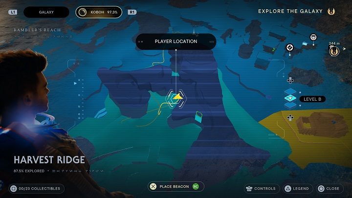 The first plant can be found at the border where Harvest Ridge connects with Riverbed Watch and Southern Reach regions - Jedi Survivor: Harvest Ridge - list of secrets - Koboh - Star Wars Jedi Survivor guide