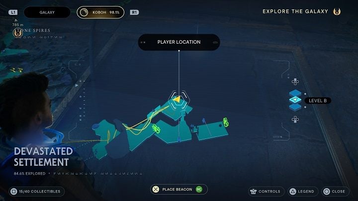 Now take the essence found nearby - Jedi Survivor: Devastated Settlement - list of secrets (Part 1) - Koboh - Star Wars Jedi Survivor guide