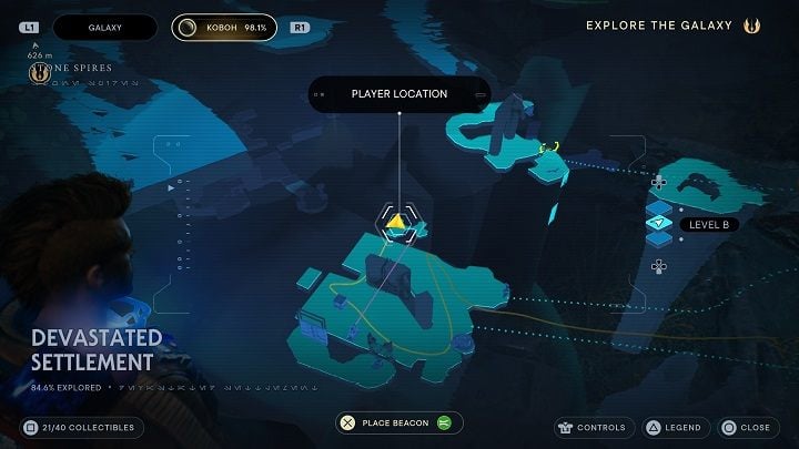 Jump down and head to the rift on the left - Jedi Survivor: Devastated Settlement - list of secrets (Part 1) - Koboh - Star Wars Jedi Survivor guide