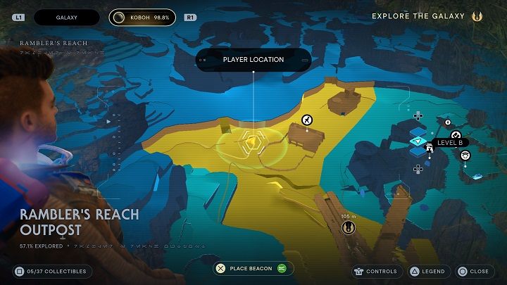 Nearby, not far away from the fence but near the water, there's another plant - Jedi Survivor: Ramblers Reach Outpost - list of secrets (part 1) - Koboh - Star Wars Jedi Survivor guide