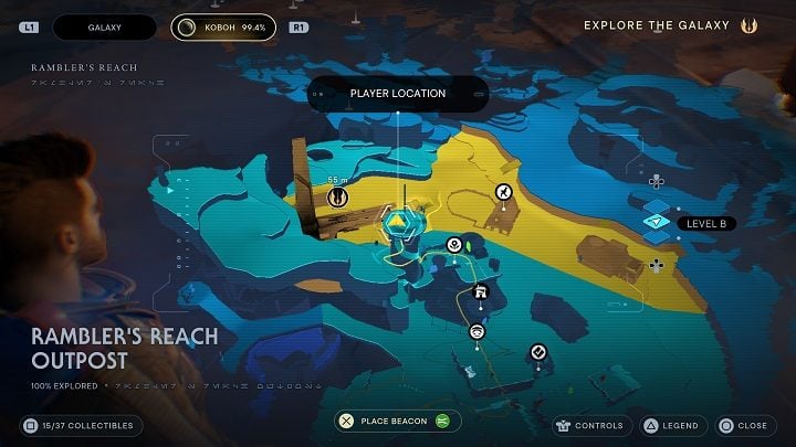 Return to the vines and this time climb them all the way to the top - Jedi Survivor: Ramblers Reach Outpost - list of secrets (part 1) - Koboh - Star Wars Jedi Survivor guide