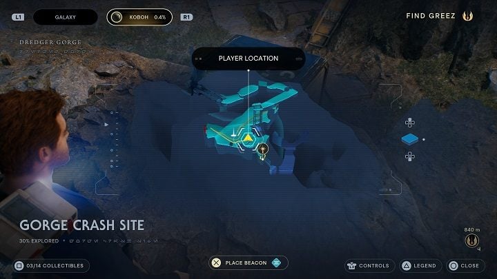 From the location of Seed Pod #2, return to the meditation point - Jedi Survivor: Gorge Crash Site - list of secrets - Koboh - Star Wars Jedi Survivor guide