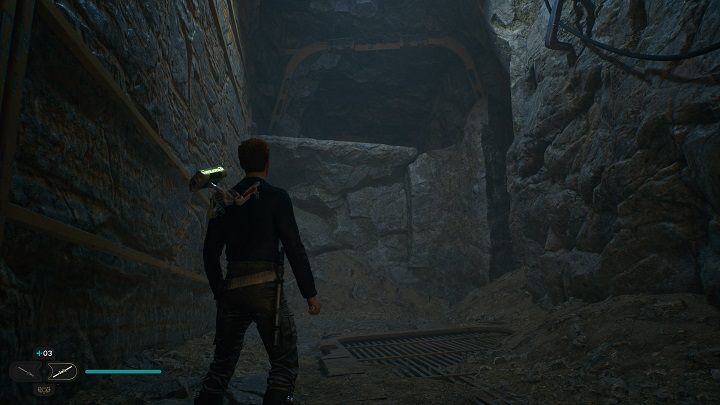 Follow the only available road to reach a cave in front of which there are two B1 Battle Droids - Jedi Survivor: Gorge Crash Site - list of secrets - Koboh - Star Wars Jedi Survivor guide